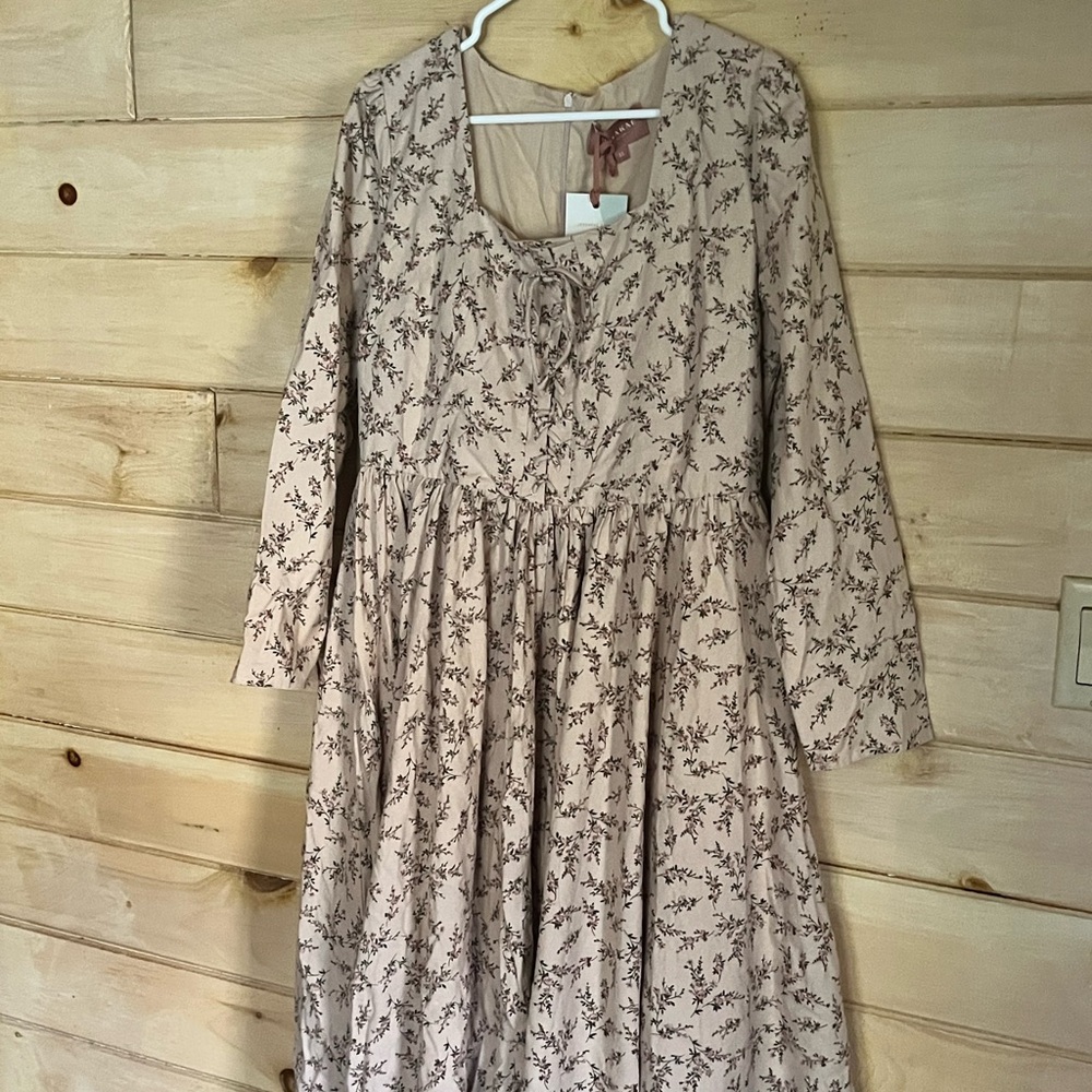 JessaKae Cream and Pink Floral Dress